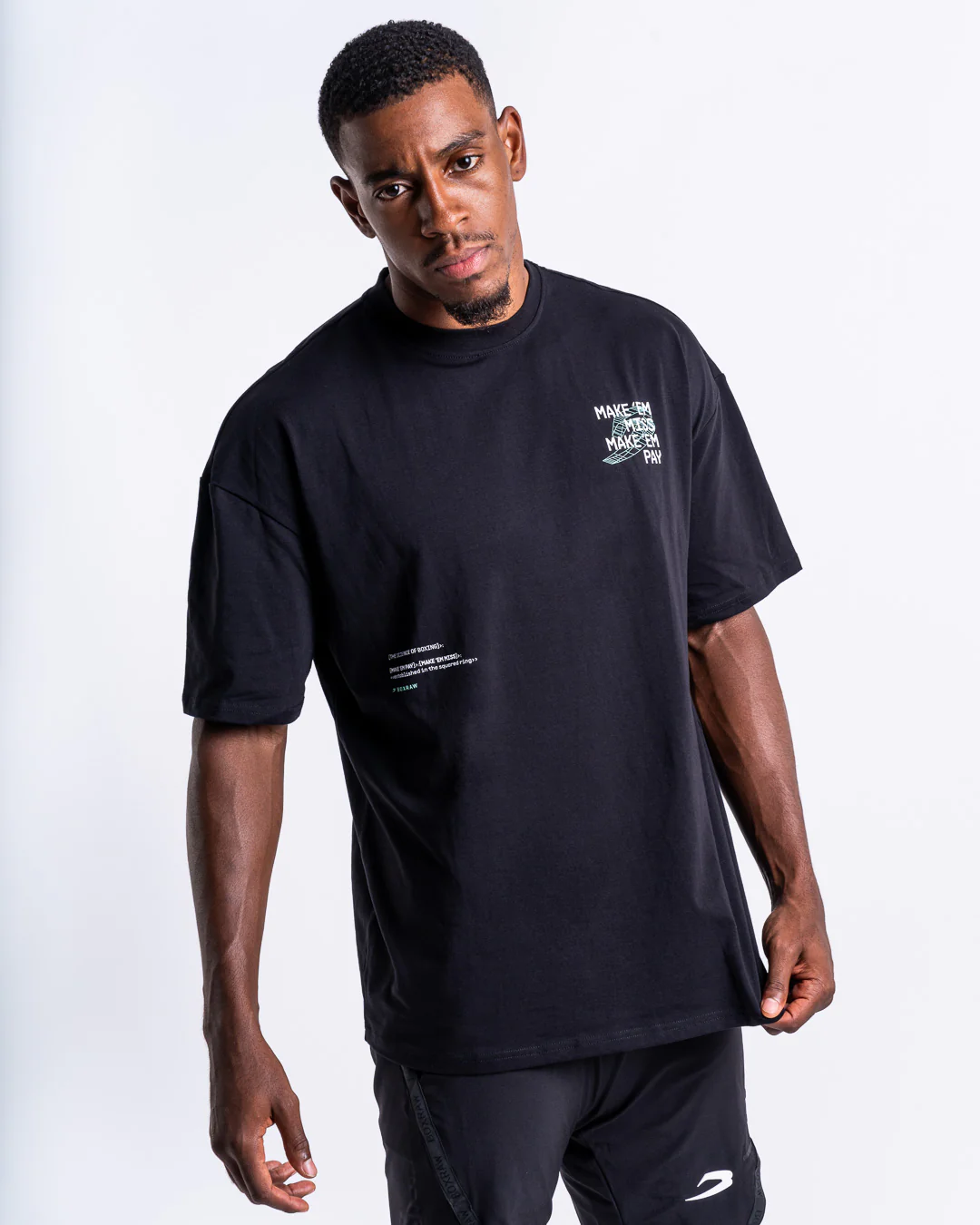 Make 'Em Miss Oversized T-Shirt - Black - Image 2