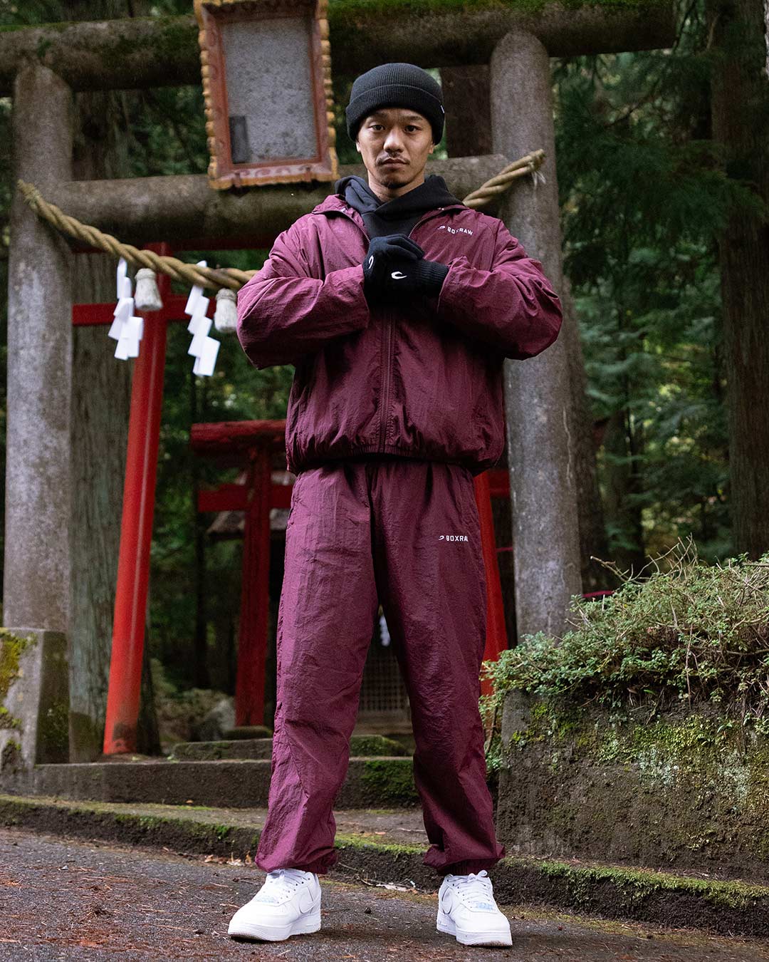 Saxton Track Bottoms - Burgundy - Image 3