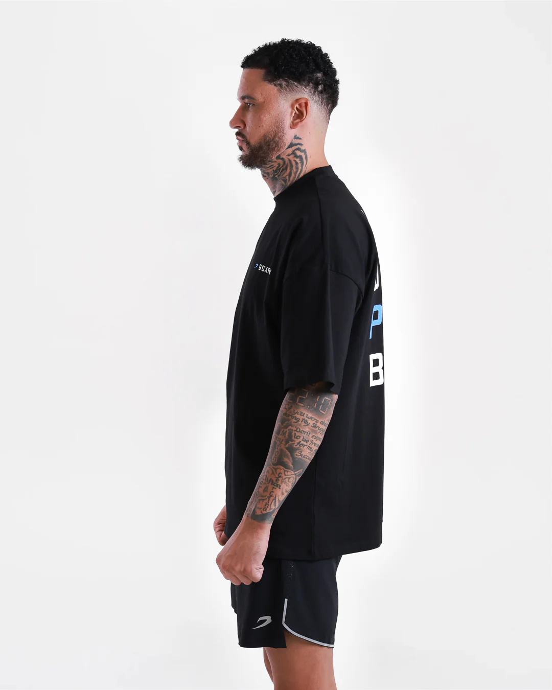 We Don't Play Boxing Oversized T-Shirt - Black/Blue - Image 4