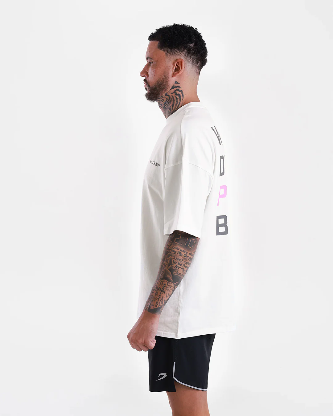 We Don't Play Boxing Oversized T-Shirt - White/Pink - Image 6