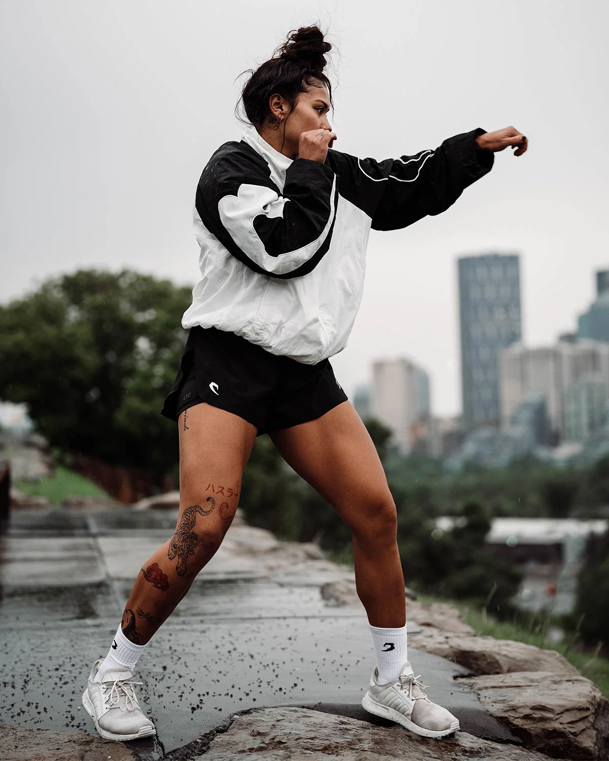 Tunero Track Jacket - White/Black - Image 4
