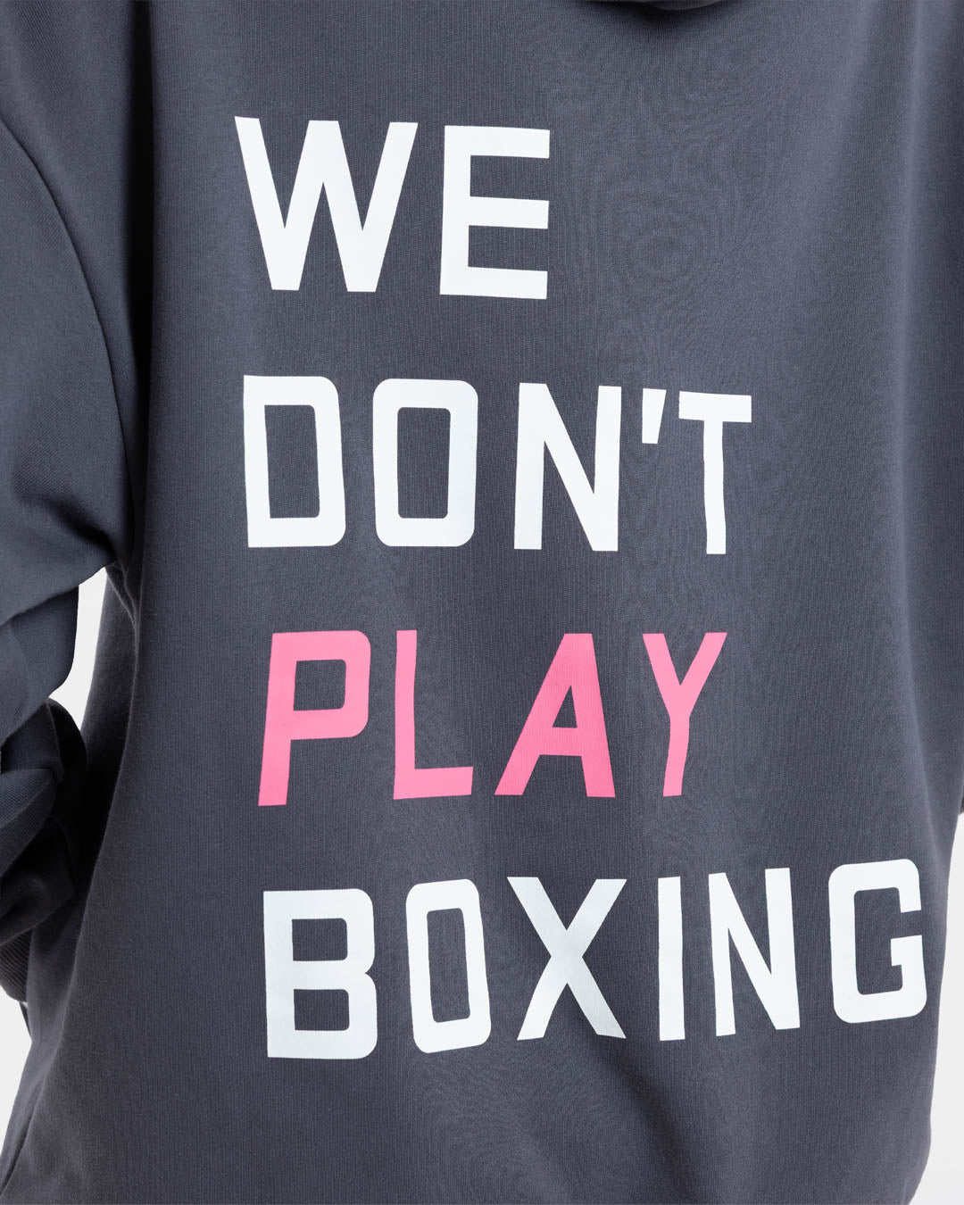 We Don't Play Boxing Oversized Hoodie - Grey/Pink - Image 7